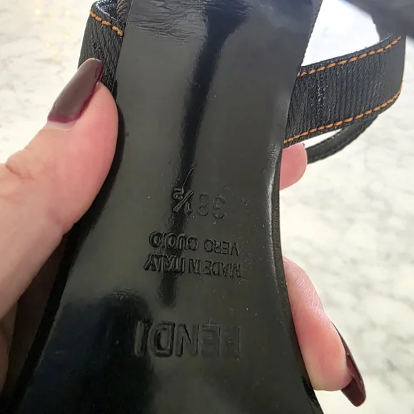 Fendi Black and Brown Strappy Heels - Picture 3 of 3
